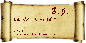 Bakró Jagelló névjegykártya